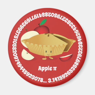 Pi Day Apple Pie Cartoon Character Numbers Magnet