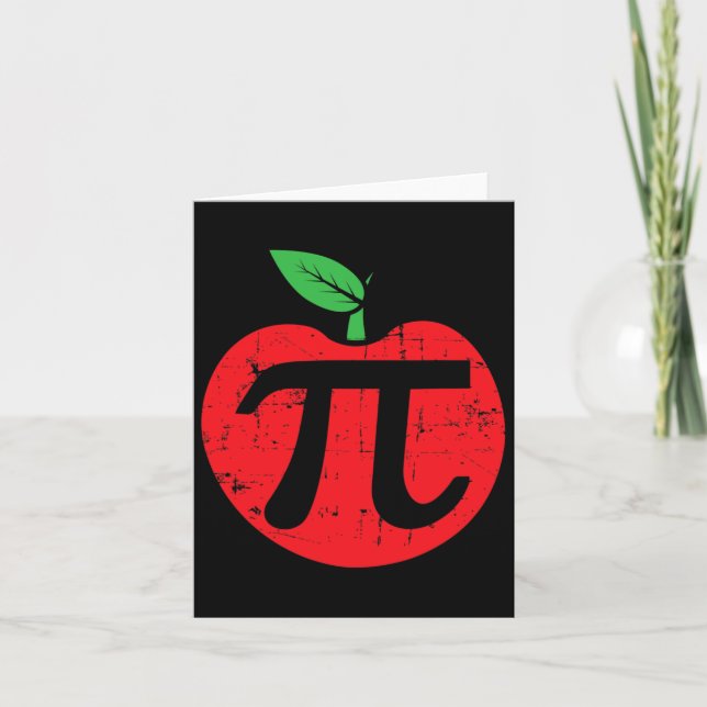 Pi Day Apple Pie Pun 3.14 Cute Math Lover Teacher  Card (Front)