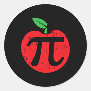 Pi Day Apple Pie Pun 3.14 Cute Math Lover Teacher  Classic Round Sticker