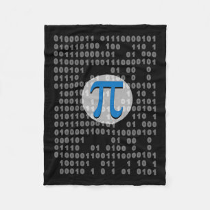 Pi Day Ascii Binary Code 3.14 Pi Symbol Math Nerd Fleece Blanket