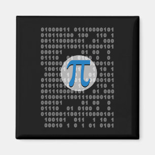 Pi Day Ascii Binary Code 3.14 Pi Symbol Math Nerd  Magnet