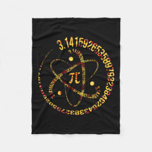 Pi Day Atom Pi 3.14 Science Math Lover Fleece Blanket