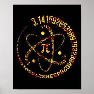 Pi Day Atom Pi 3.14 Science Math Lover Poster