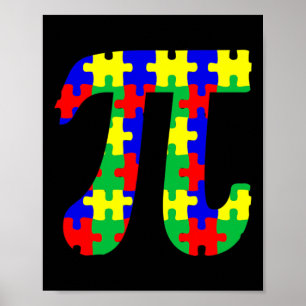 Pi Day Autism Awareness For Teacher Men Women Kids Poster