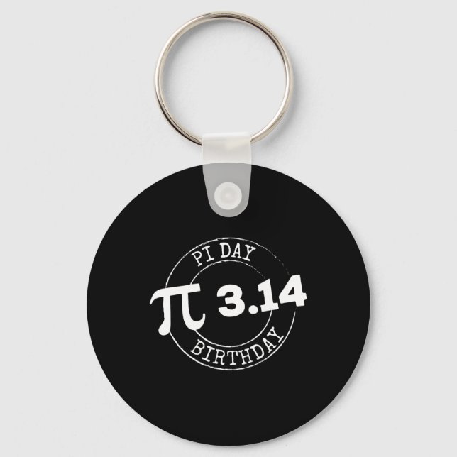 Pi Day Birthday 3 14 March 14 Math Nerd Geeky Gift Key Ring (Front)