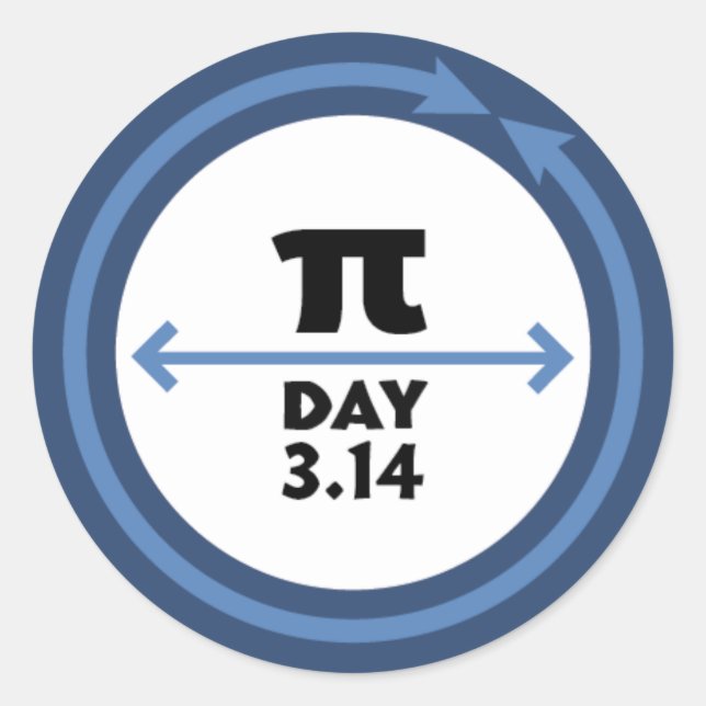 Pi Day Blue Sticker (Front)