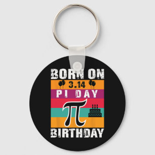 Pi Day Born On Pi Day Birthday 3.14 Cake  Key Ring
