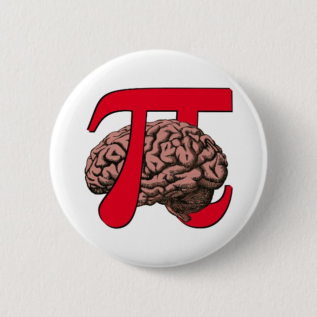 Pi Day Brain 6 Cm Round Badge (Front)