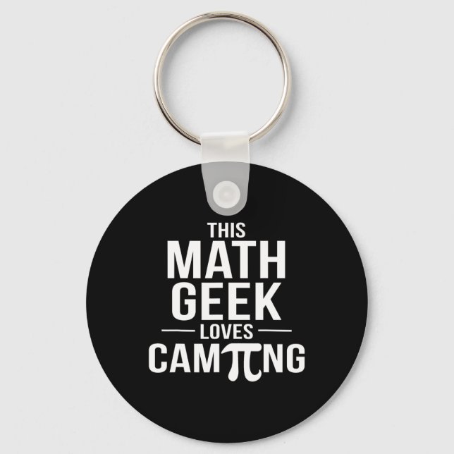 Pi Day Camping Tee Math Geek Teacher Math Club Cam Key Ring (Front)