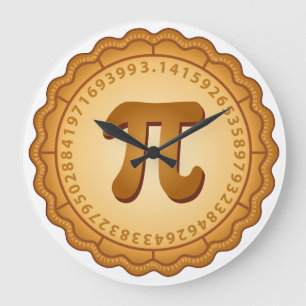 Pi Day, Celebrate Math!  Eat Lots of Pie! Large Clock