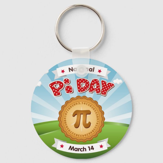 Pi Day, Celebrate Math, Eat Pie! Keychain (Front)