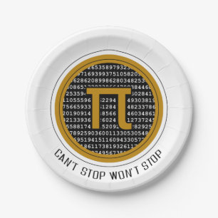 Pi Day Circle Design Paper Plate