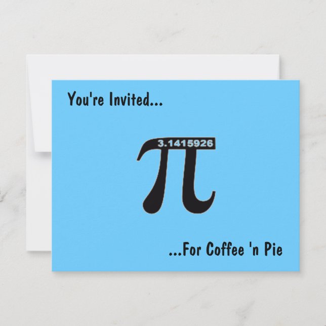 Pi Day Coffee & Pi Invitation ~ Customise (Front)