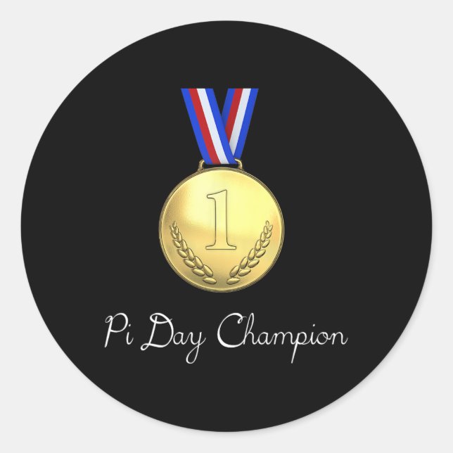 Pi Day Contest Winner - Pi Champion Gift Tee  Classic Round Sticker (Front)