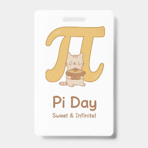 Pi Day Cute Cat Postcard – Sweet & Infinite   Math ID Badge