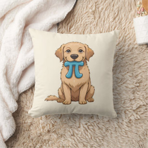 Pi Day Dog With Pi Symbol   Happy Pi Day Cushion