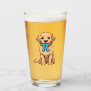 Pi Day Dog With Pi Symbol Happy Pi Day Glass