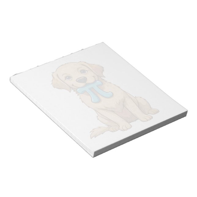 Pi Day Dog With Pi Symbol | Happy Pi Day Notepad (Angled)