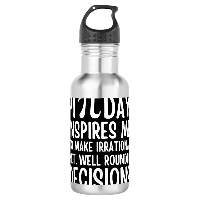 Pi Day Funny 710 Ml Water Bottle (Front)