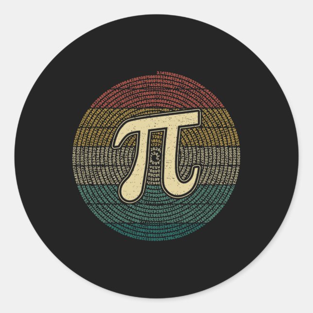 Pi Day Funny Math 3.14 Number Pi Lover Tee  Classic Round Sticker (Front)