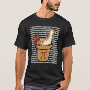 Pi Day Funny Math Chicken in Pi Bowl Math Teacher T-Shirt