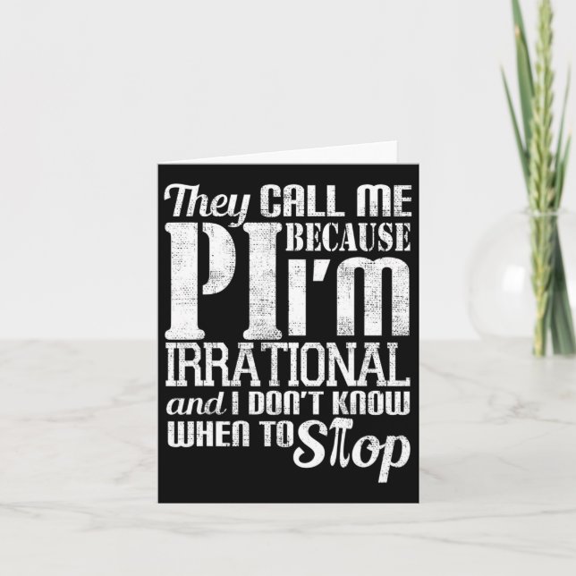 Pi Day Funny Math Gift For Teachers March 14th Mat Card (Front)