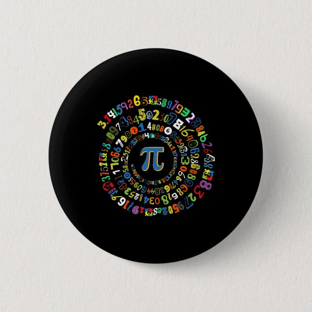 Pi Day Funny Spiral Math Geek Cool Mathematics Lov 6 Cm Round Badge (Front)