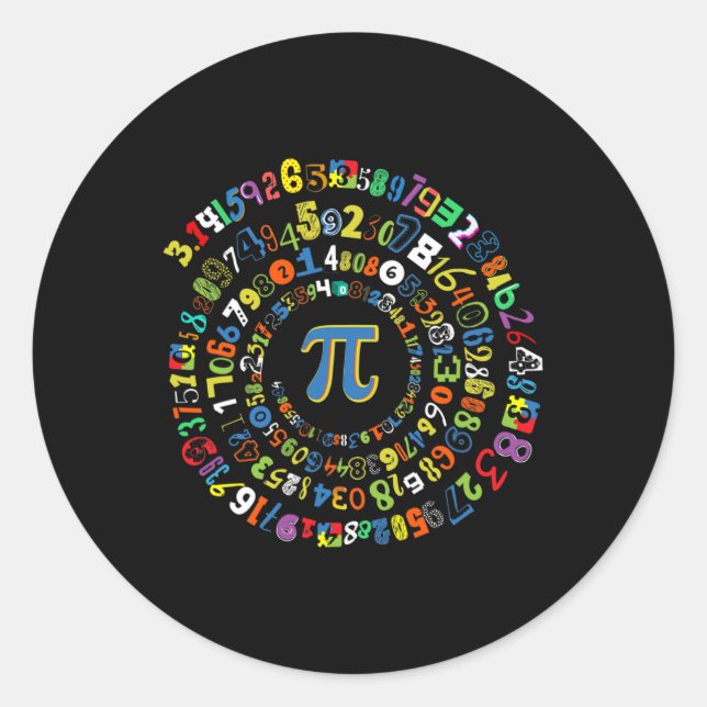 Pi Day Funny Spiral Math Geek Cool Mathematics Lov Classic Round Sticker (Front)