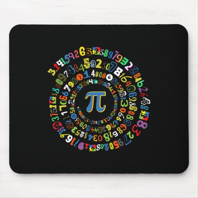 Pi Day Funny Spiral Math Geek Cool Mathematics Lov Mouse Mat (Front)