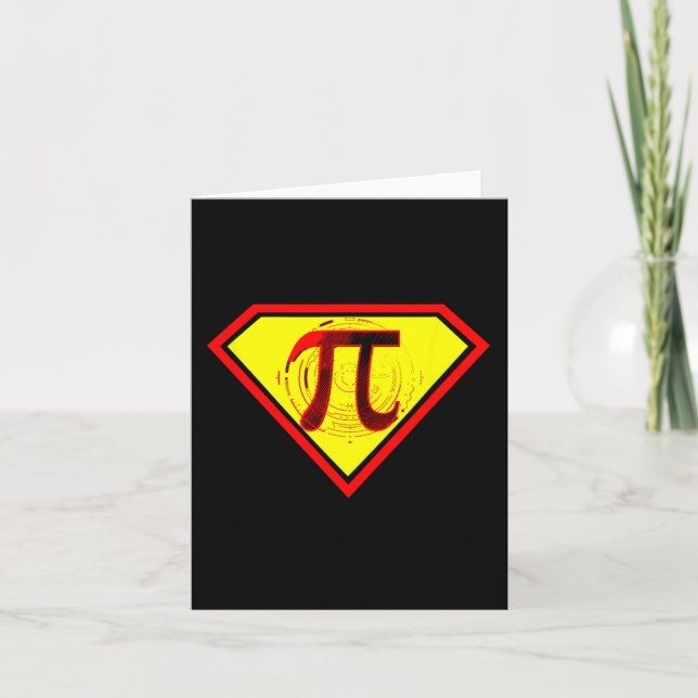 Pi Day Funny Superhero Costume  Card (Front)