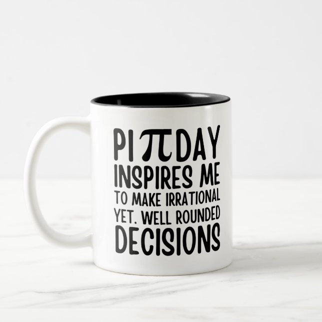 Pi Day Funny Two-Tone Coffee Mug (Left)