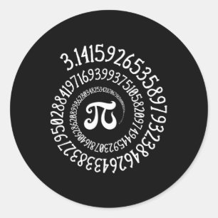 Pi Day Funny Vintage Graphic Spiral Formula Math L Classic Round Sticker