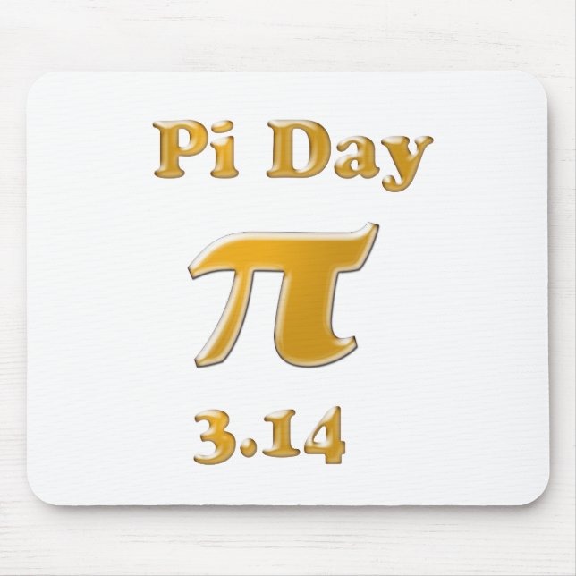 Pi Day Gold on White Mouse Mat (Front)