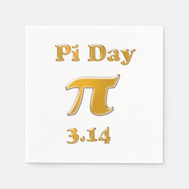 Pi Day Gold on White Napkin (Front)