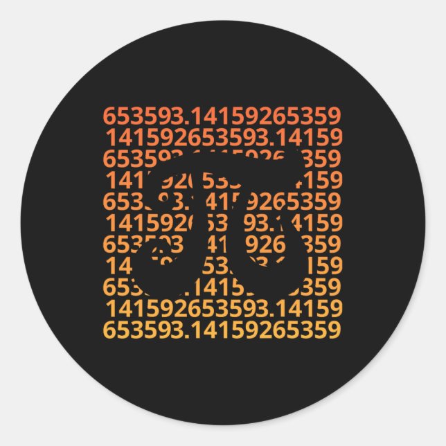 Pi Day Gradient  Classic Round Sticker (Front)