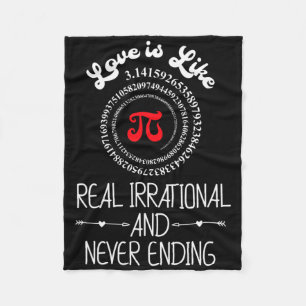 Pi Day Graphic Funny Love Quote Humourous Valentin Fleece Blanket