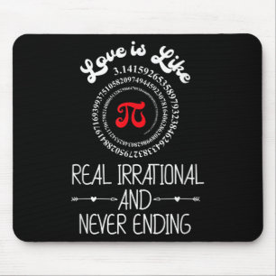 Pi Day Graphic Funny Love Quote Humourous Valentin Mouse Mat