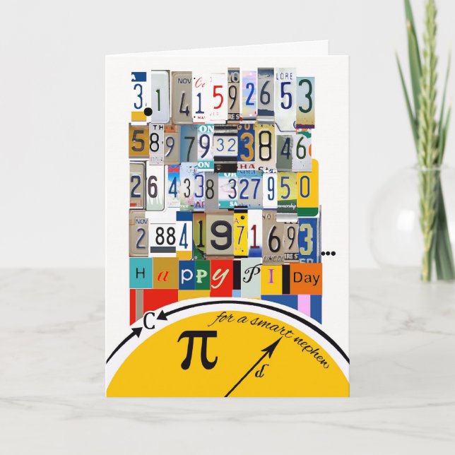 Pi Day Greetings for Nephew, Crunching Numbers Card (Front)