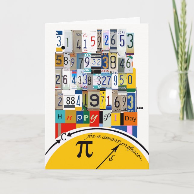 Pi Day Greetings for Professor, Number Crunching Card (Front)