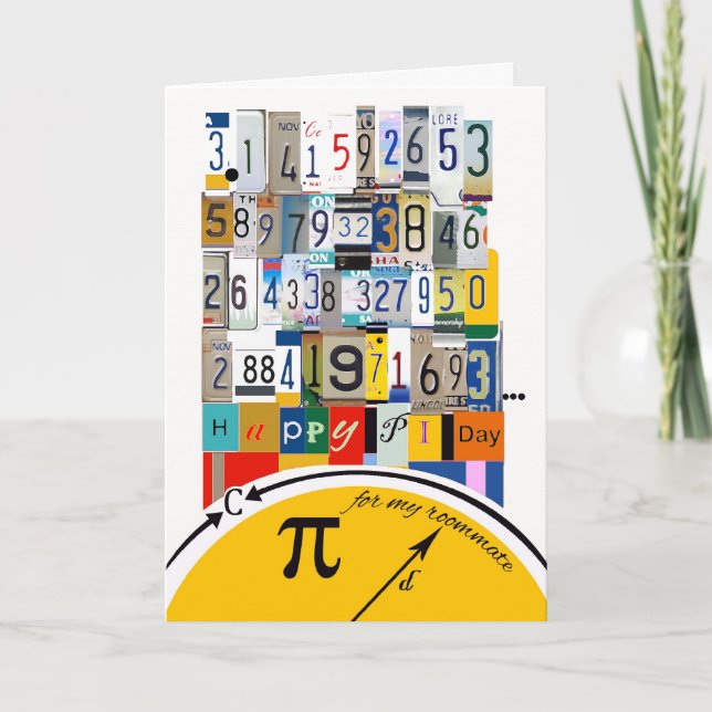 Pi Day Greetings for Roommate, Number Crunching Card (Front)
