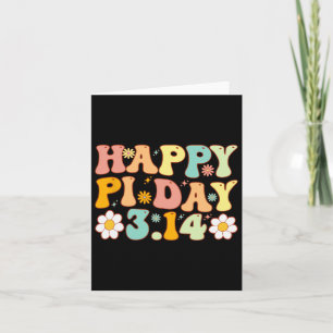 Pi Day Groovy Math Lover 3.14 Math Teacher Men Wom Card