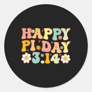 Pi Day Groovy Math Lover 3.14 Math Teacher Men Wom Classic Round Sticker