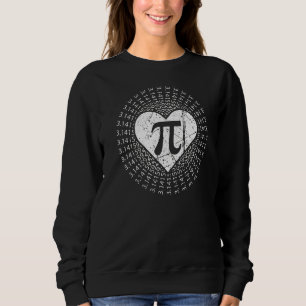 Pi Day Heart 3 14 March 14th Vintage Math Teacher Sweatshirt