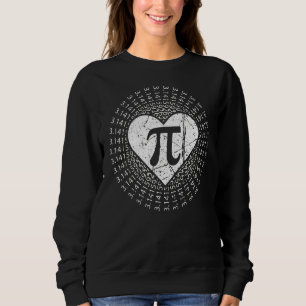 Pi Day Heart 3 14 March 14th Vintage Math Teacher Sweatshirt