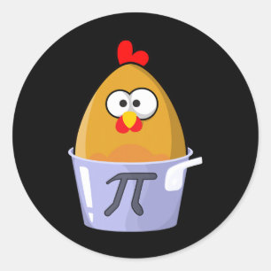 Pi Day Humourous Chicken Pot Pie Math Lover Novelt Classic Round Sticker