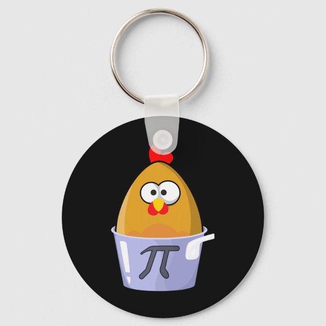Pi Day Humourous Chicken Pot Pie Math Lover Novelt Key Ring (Front)