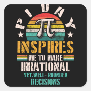 Pi Day Inspires Me To Make Irrational Yet Rounded Square Sticker
