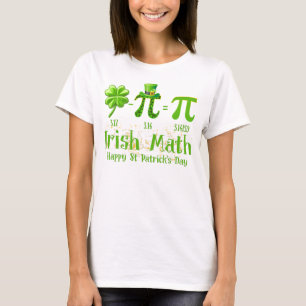 Pi Day Irish Math Shirt, Shamrock Pi Math Teacher T-Shirt