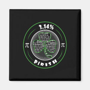 Pi Day Irish Shamrock Clover Pirish Math Lover Gee Magnet