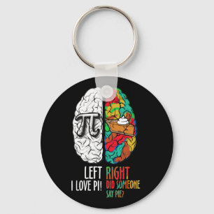 Pi Day Left Vs Right Brain Pie Shirt Math Geek Key Ring
